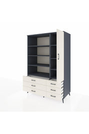 Kronos Dolap 8 Raflı 6 Çekmeceli Tek Kapaklı 132x59x195 Antrasit-Aytaşı/Aytaşı
