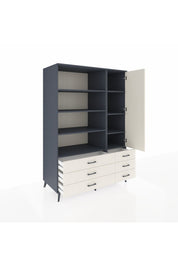 Kronos Dolap 8 Raflı 6 Çekmeceli Tek Kapaklı 132x59x195 Antrasit-Aytaşı/Aytaşı