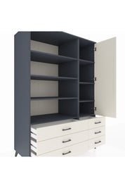 Kronos Dolap 8 Raflı 6 Çekmeceli Tek Kapaklı 132x59x195 Antrasit-Aytaşı/Aytaşı