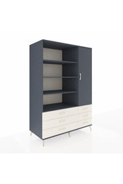 Kronos Dolap 8 Raflı 6 Çekmeceli Tek Kapaklı 132x59x195 Antrasit-Antrasit/Aytaşı