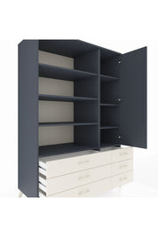 Kronos Dolap 8 Raflı 6 Çekmeceli Tek Kapaklı 132x59x195 Antrasit-Antrasit/Aytaşı