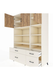 Kronos Dolap 10 Raflı 4 Çekmeceli 3 Kapaklı 132x59x195 Aytaşı-Çam/Aytaşı