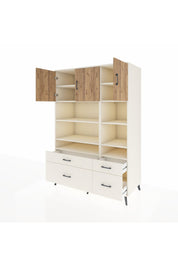 Kronos Dolap 10 Raflı 4 Çekmeceli 3 Kapaklı 132x59x195 Aytaşı-Çam/Aytaşı