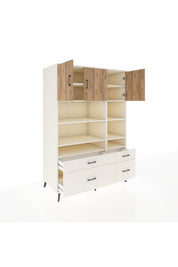 Kronos Dolap 10 Raflı 4 Çekmeceli 3 Kapaklı 132x59x195 Aytaşı-Çam/Aytaşı