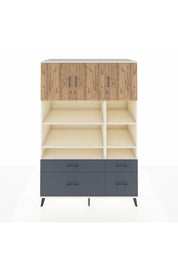 Kronos Dolap 10 Raflı 4 Çekmeceli 3 Kapaklı 132x59x195 Aytaşı-Çam/Antrasit