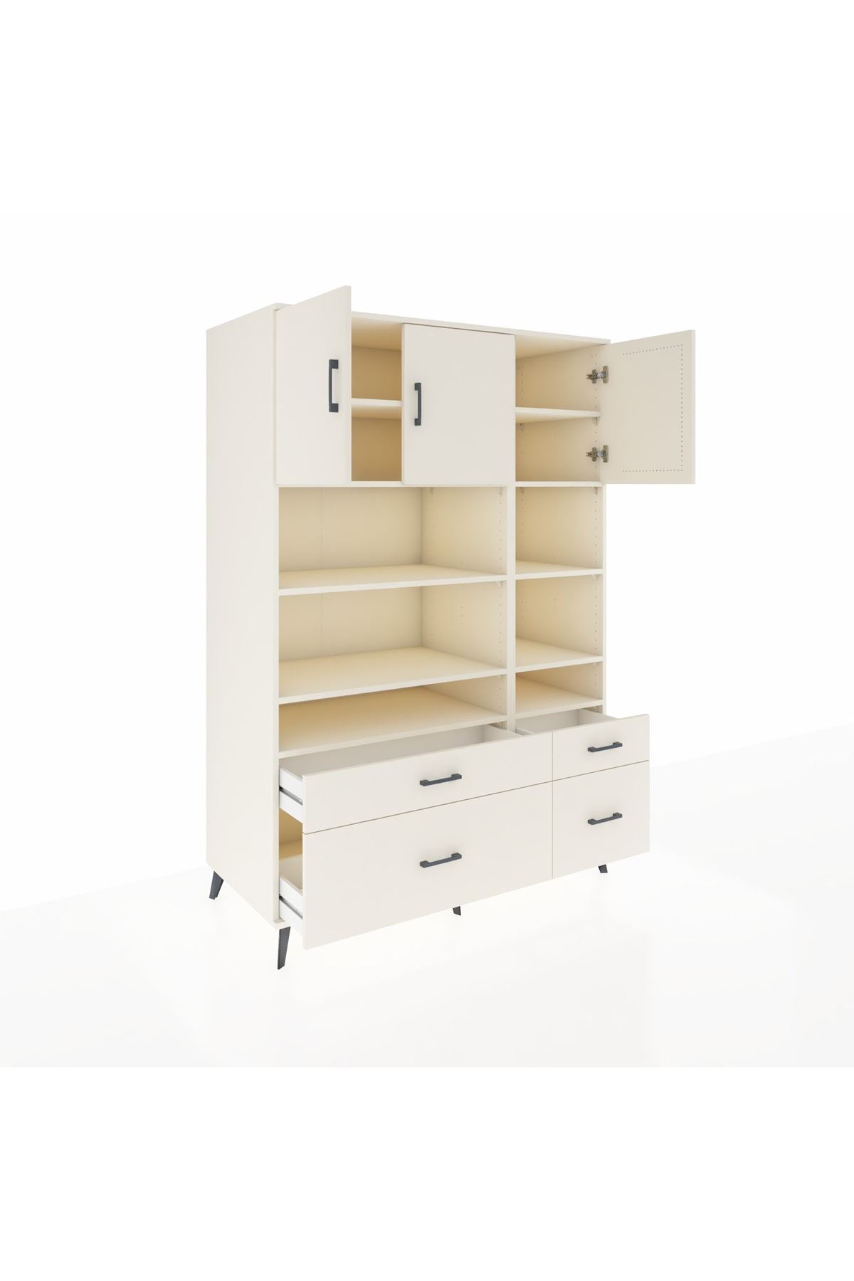 Kronos Dolap 10 Raflı 4 Çekmeceli 3 Kapaklı 132x59x195 Aytaşı-Aytaşı/Aytaşı