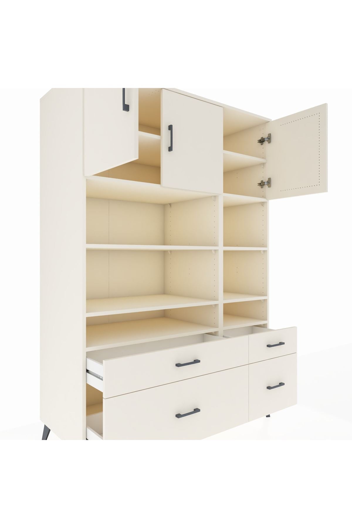 Kronos Dolap 10 Raflı 4 Çekmeceli 3 Kapaklı 132x59x195 Aytaşı-Aytaşı/Aytaşı