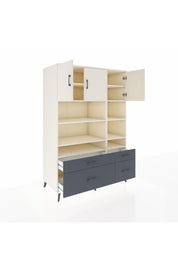 Kronos Dolap 10 Raflı 4 Çekmeceli 3 Kapaklı 132x59x195 Aytaşı-Aytaşı/Antrasit