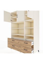 Kronos Dolap 10 Raflı 4 Çekmeceli 3 Kapaklı 132x59x195 Aytaşı-Aytaşı/Çam