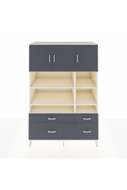 Kronos Dolap 10 Raflı 4 Çekmeceli 3 Kapaklı 132x59x195 Aytaşı-Antrasit/Antrasit