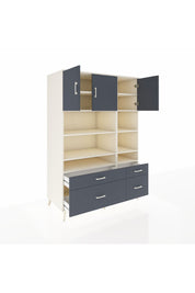 Kronos Dolap 10 Raflı 4 Çekmeceli 3 Kapaklı 132x59x195 Aytaşı-Antrasit/Antrasit