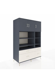 Kronos Dolap 10 Raflı 4 Çekmeceli 3 Kapaklı 132x59x195 Antrasit-Antrasit/Aytaşı