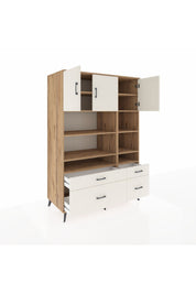 Kronos Dolap 10 Raflı 4 Çekmeceli 3 Kapaklı 132x59x195 Çam-Aytaşı/Aytaşı