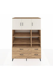 Kronos Dolap 10 Raflı 4 Çekmeceli 3 Kapaklı 132x59x195 Çam-Aytaşı/Çam