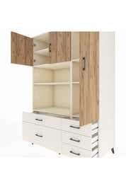 Kronos Dolap 7 Raflı 5 Çekmeceli 3 Kapaklı 132x59x195 Aytaşı-Çam/Aytaşı