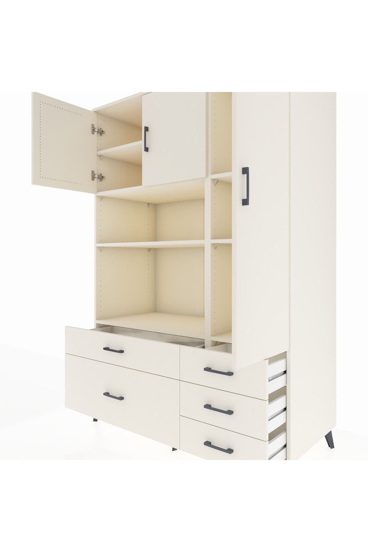 Kronos Dolap 7 Raflı 5 Çekmeceli 3 Kapaklı 132x59x195 Aytaşı-Aytaşı/Aytaşı