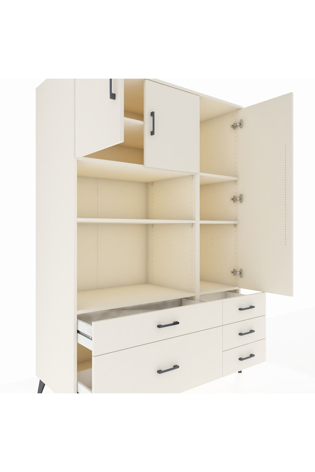 Kronos Dolap 7 Raflı 5 Çekmeceli 3 Kapaklı 132x59x195 Aytaşı-Aytaşı/Aytaşı