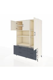 Kronos Dolap 7 Raflı 5 Çekmeceli 3 Kapaklı 132x59x195 Aytaşı-Aytaşı/Antrasit