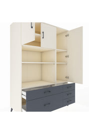 Kronos Dolap 7 Raflı 5 Çekmeceli 3 Kapaklı 132x59x195 Aytaşı-Aytaşı/Antrasit