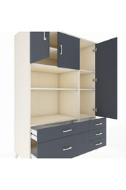 Kronos Dolap 7 Raflı 5 Çekmeceli 3 Kapaklı 132x59x195 Aytaşı-Antrasit/Antrasit