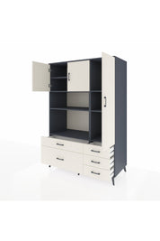 Kronos Dolap 7 Raflı 5 Çekmeceli 3 Kapaklı 132x59x195 Antrasit-Aytaşı/Aytaşı