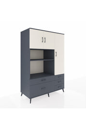 Kronos Dolap 7 Raflı 5 Çekmeceli 3 Kapaklı 132x59x195 Antrasit-Aytaşı/Antrasit