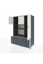 Kronos Dolap 7 Raflı 5 Çekmeceli 3 Kapaklı 132x59x195 Antrasit-Aytaşı/Antrasit
