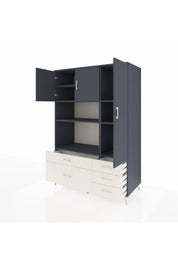 Kronos Dolap 7 Raflı 5 Çekmeceli 3 Kapaklı 132x59x195 Antrasit-Antrasit/Aytaşı