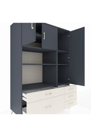 Kronos Dolap 7 Raflı 5 Çekmeceli 3 Kapaklı 132x59x195 Antrasit-Antrasit/Aytaşı