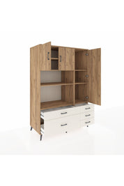 Kronos Dolap 7 Raflı 5 Çekmeceli 3 Kapaklı 132x59x195 Çam-Çam/Aytaşı