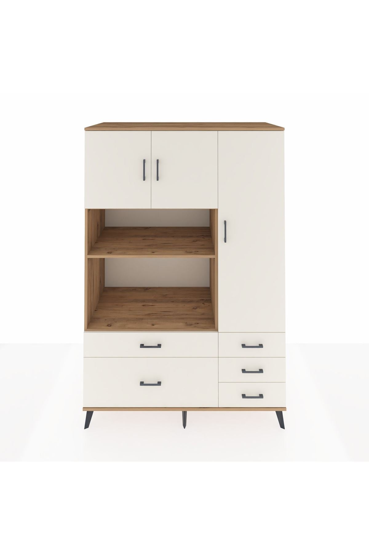 Kronos Dolap 7 Raflı 5 Çekmeceli 3 Kapaklı 132x59x195 Çam-Aytaşı/Aytaşı