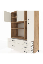 Kronos Dolap 7 Raflı 5 Çekmeceli 3 Kapaklı 132x59x195 Çam-Aytaşı/Aytaşı