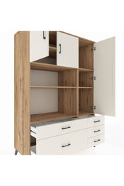 Kronos Dolap 7 Raflı 5 Çekmeceli 3 Kapaklı 132x59x195 Çam-Aytaşı/Aytaşı