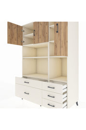Kronos Dolap 8 Raflı 5 Çekmeceli 3 Kapaklı 132x59x195 Aytaşı-Çam/Aytaşı