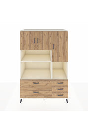 Kronos Dolap 8 Raflı 5 Çekmeceli 3 Kapaklı 132x59x195 Aytaşı-Çam/Çam