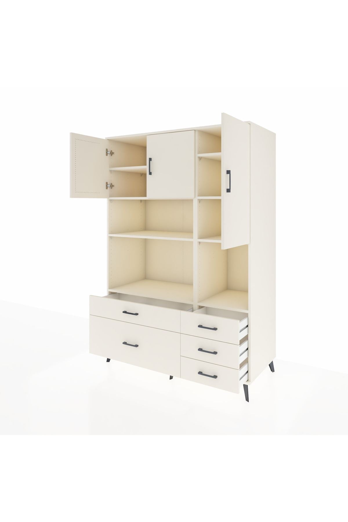 Kronos Dolap 8 Raflı 5 Çekmeceli 3 Kapaklı 132x59x195 Aytaşı-Aytaşı/Aytaşı