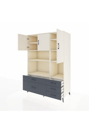 Kronos Dolap 8 Raflı 5 Çekmeceli 3 Kapaklı 132x59x195 Aytaşı-Aytaşı/Antrasit