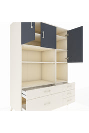 Kronos Dolap 8 Raflı 5 Çekmeceli 3 Kapaklı 132x59x195 Aytaşı-Antrasit/Aytaşı