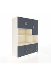 Kronos Dolap 8 Raflı 5 Çekmeceli 3 Kapaklı 132x59x195 Aytaşı-Antrasit/Antrasit