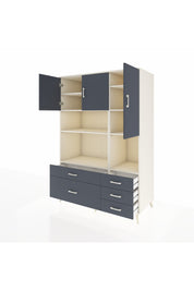 Kronos Dolap 8 Raflı 5 Çekmeceli 3 Kapaklı 132x59x195 Aytaşı-Antrasit/Antrasit