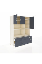 Kronos Dolap 8 Raflı 5 Çekmeceli 3 Kapaklı 132x59x195 Aytaşı-Antrasit/Antrasit