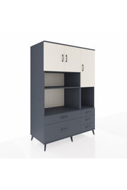 Kronos Dolap 8 Raflı 5 Çekmeceli 3 Kapaklı 132x59x195 Antrasit-Aytaşı/Antrasit