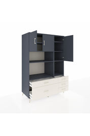 Kronos Dolap 8 Raflı 5 Çekmeceli 3 Kapaklı 132x59x195 Antrasit-Antrasit/Aytaşı