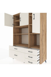 Kronos Dolap 8 Raflı 5 Çekmeceli 3 Kapaklı 132x59x195 Çam-Aytaşı/Aytaşı