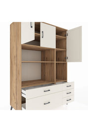 Kronos Dolap 8 Raflı 5 Çekmeceli 3 Kapaklı 132x59x195 Çam-Aytaşı/Aytaşı