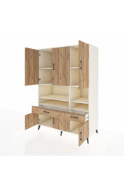 Kronos Dolap 8 Raflı 2 Çekmeceli 6 Kapaklı 132x59x195 Aytaşı-Çam/Çam