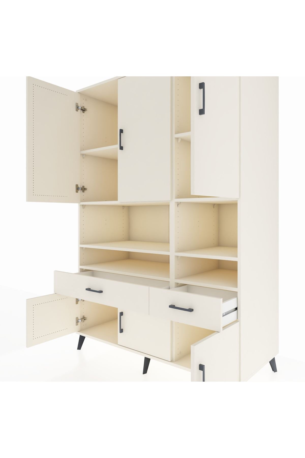 Kronos Dolap 8 Raflı 2 Çekmeceli 6 Kapaklı 132x59x195 Aytaşı-Aytaşı/Aytaşı