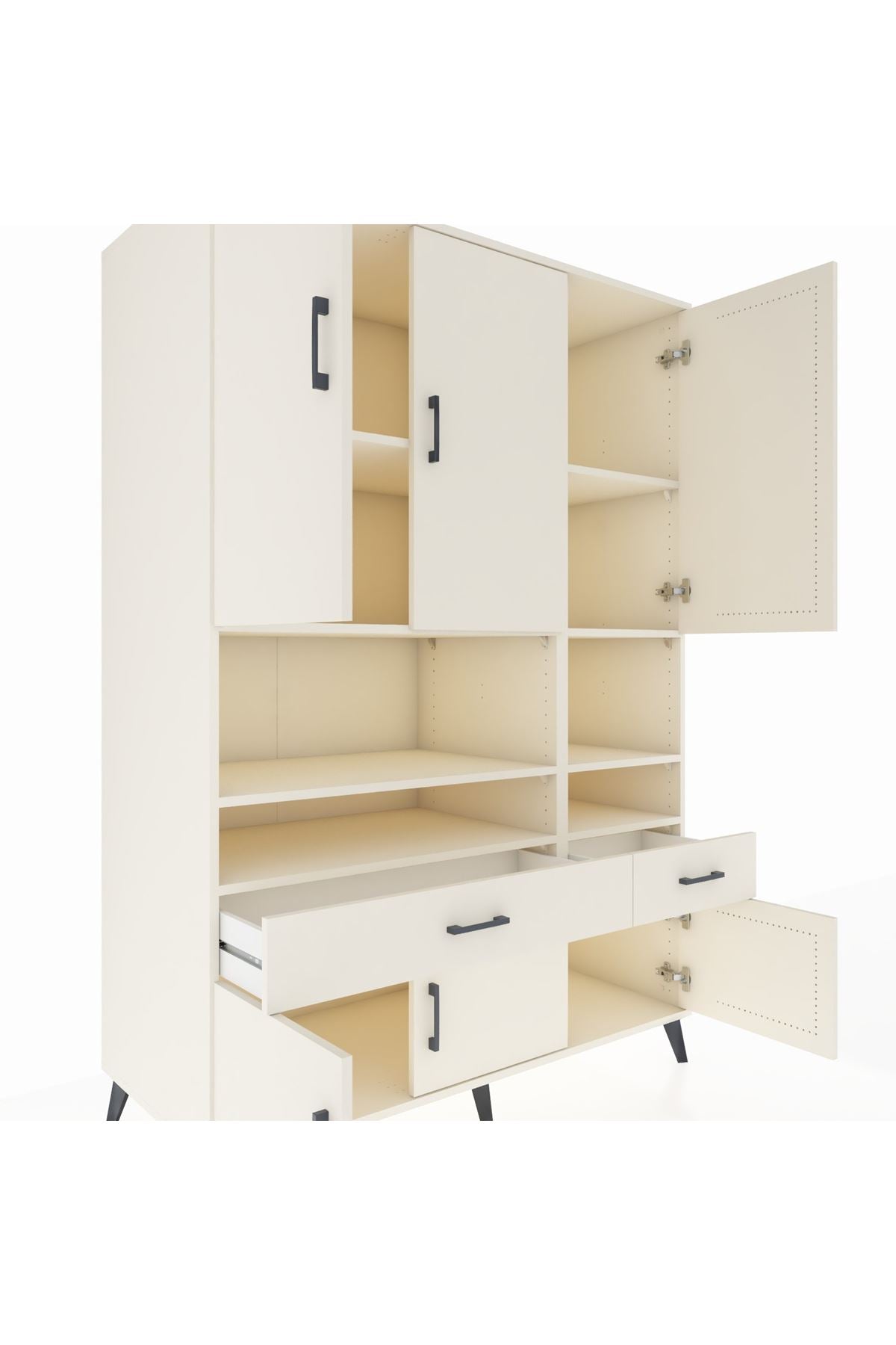 Kronos Dolap 8 Raflı 2 Çekmeceli 6 Kapaklı 132x59x195 Aytaşı-Aytaşı/Aytaşı