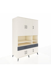 Kronos Dolap 8 Raflı 2 Çekmeceli 6 Kapaklı 132x59x195 Aytaşı-Aytaşı/Antrasit