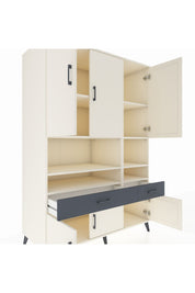 Kronos Dolap 8 Raflı 2 Çekmeceli 6 Kapaklı 132x59x195 Aytaşı-Aytaşı/Antrasit